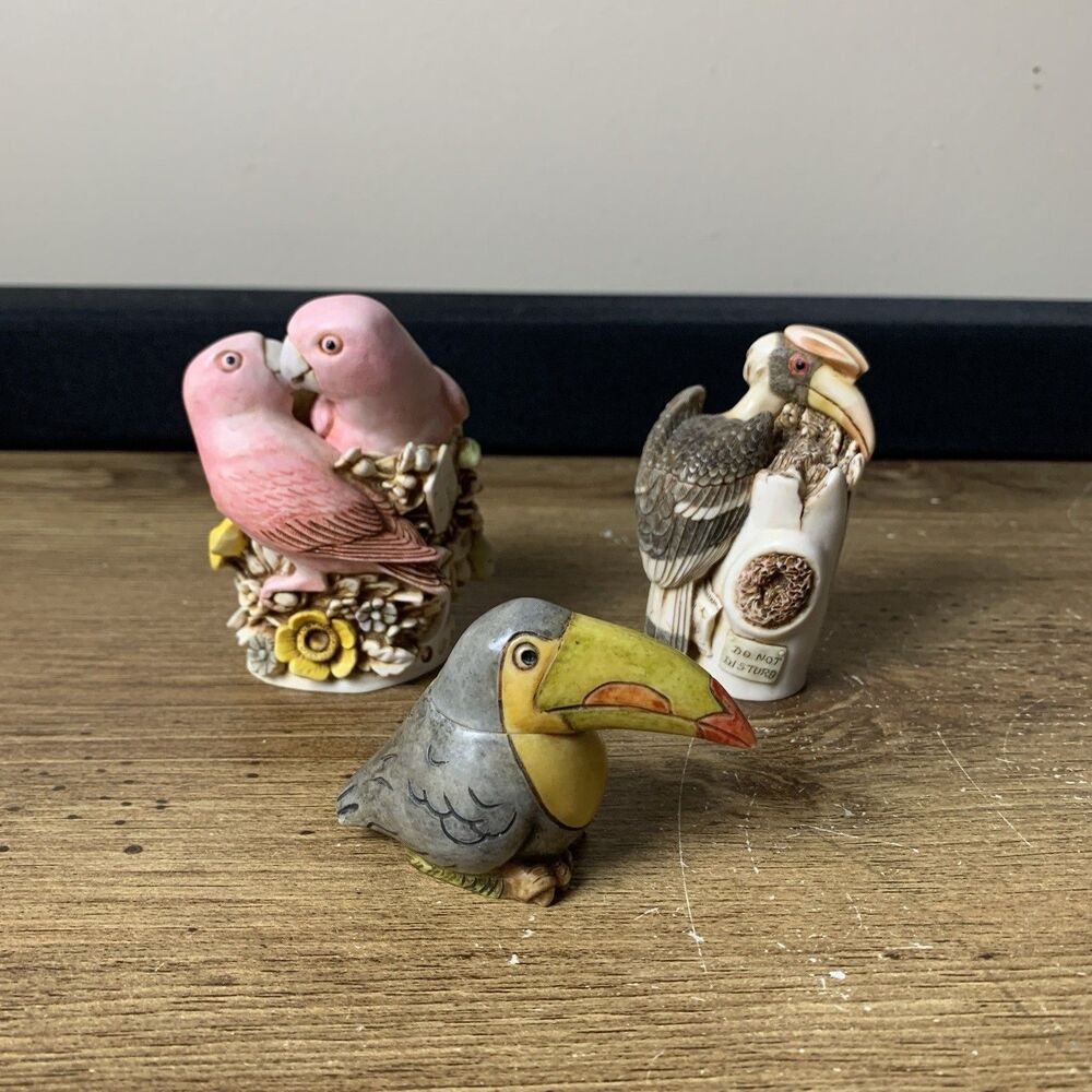 Vintage Harmony Kingdom Love Nest, Nosy, Flight Of Fancy Trinket Boxes Lot Of 3